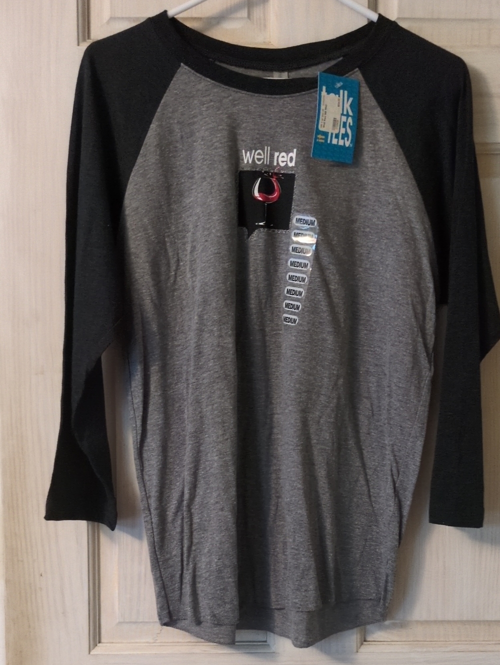 Gray & Black Wine Baseball Shirt